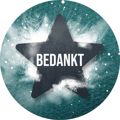 Bedankt Sluitzegel Sticker Voor Kerstkaarten Ster Sneeuw