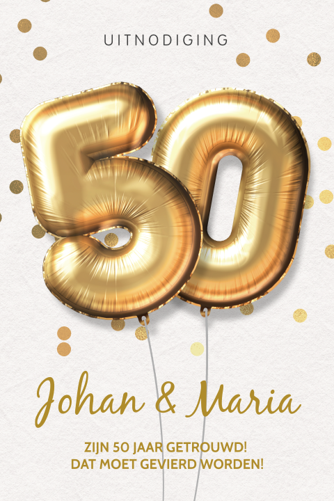 50 jaar huwelijksjubileum uitnodiging ballon