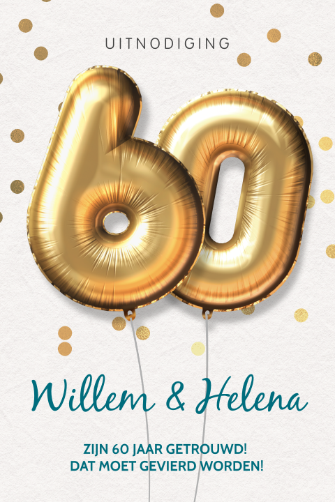 60 jaar huwelijksjubileum uitnodiging ballon