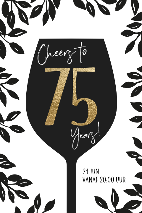Cheers verjaardag uitnodiging 75 jaar