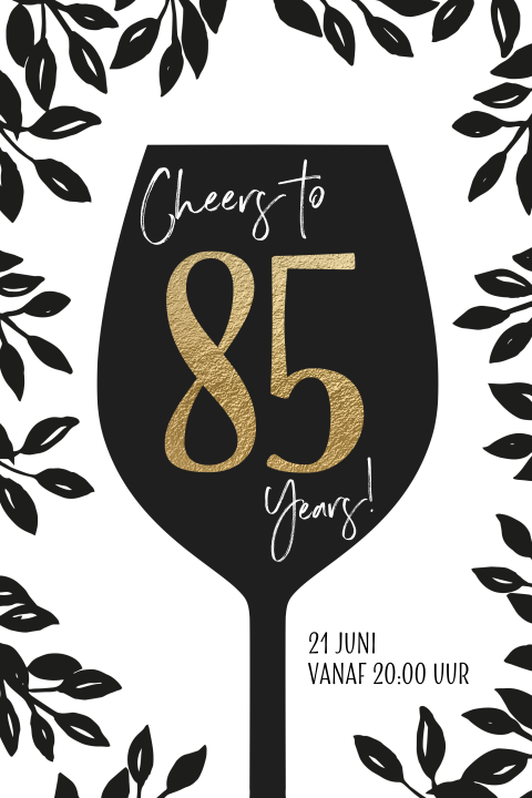 Cheers verjaardag uitnodiging 85 jaar