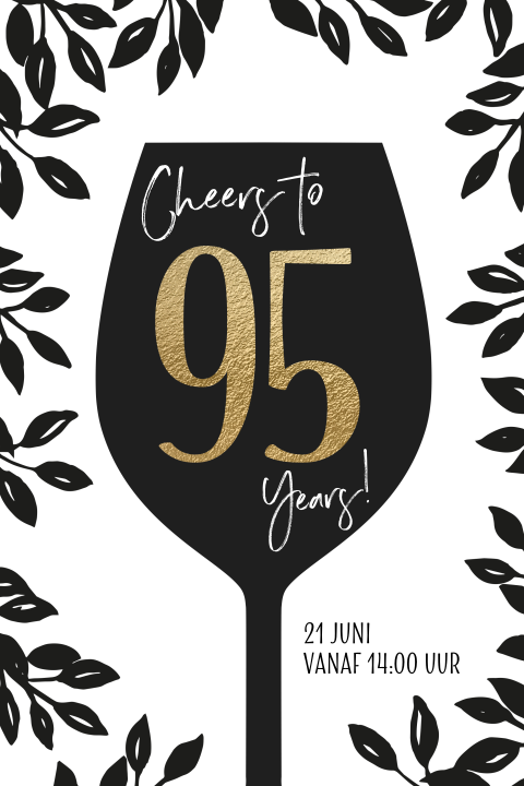 Cheers verjaardag uitnodiging 95 jaar