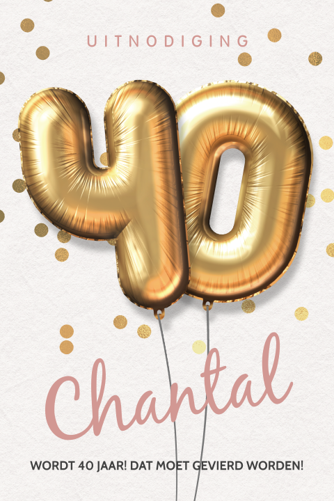 Feestelijke uitnodiging 40ste verjaardag ballonnen