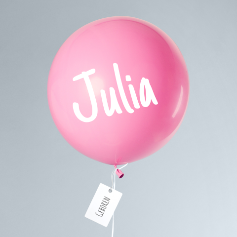 Geboortekaartje roze ballon meisje