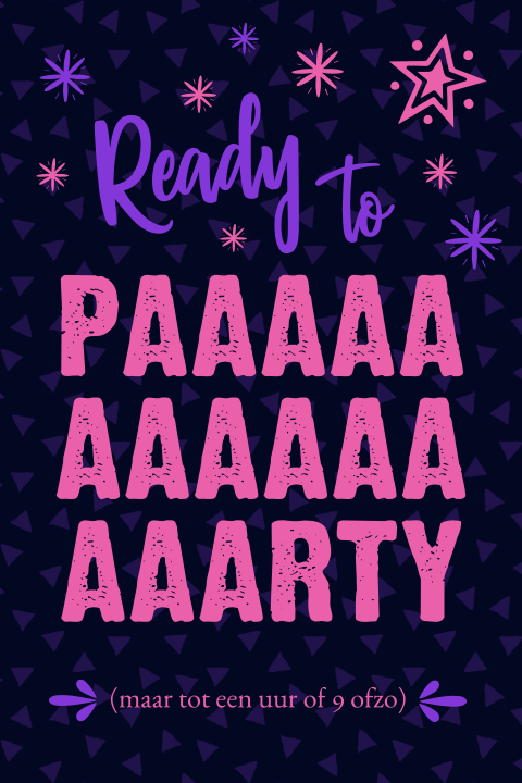 Grappige ready to paaaarty uitnodiging fel