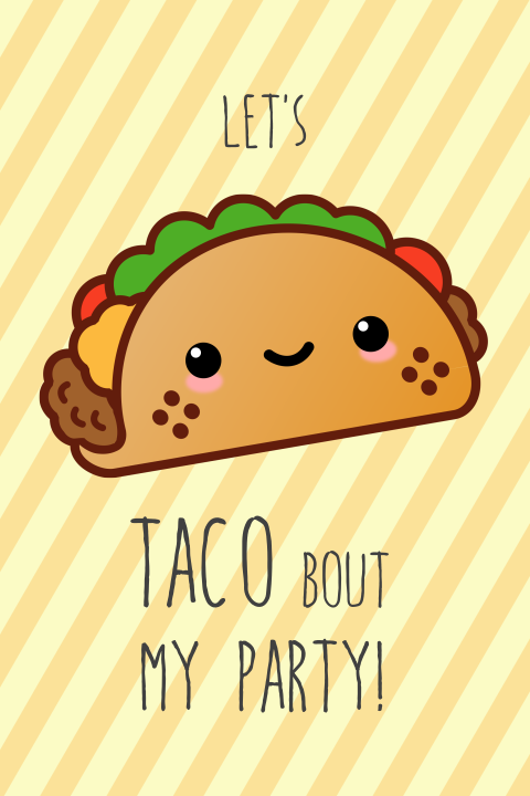 Grappige uitnodiging verjaardag taco bout my party