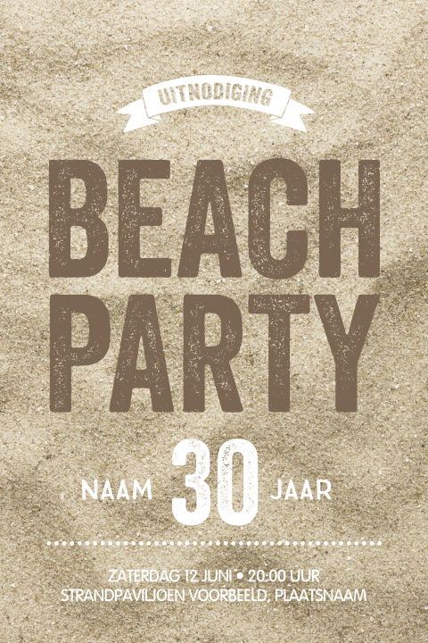 Hippe beach party uitnodiging