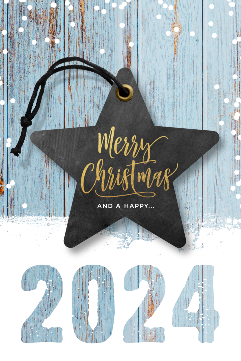 Kerst en nieuwjaarskaart met jaartal 2022