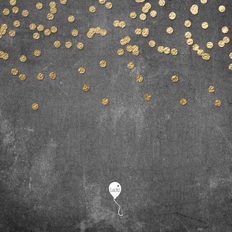 Kerstkaart gouden confetti krijtbord foto