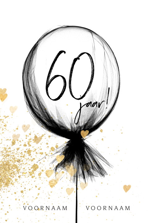 Mooie jubileum uitnodiging ballon 60 jaar