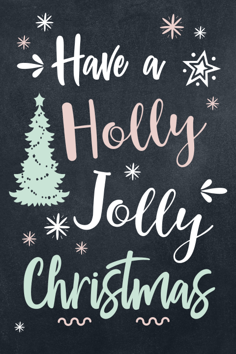 Mooie kerstkaart Holly Jolly Christmas