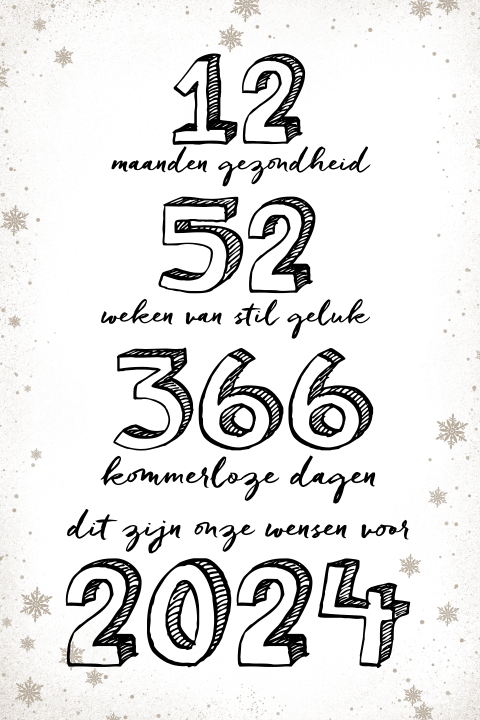 Originele nieuwjaarskaart met leuke typografie tekst