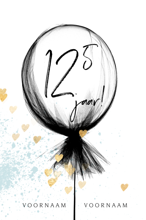 Trendy jubileum uitnodiging 12,5 jaar ballon