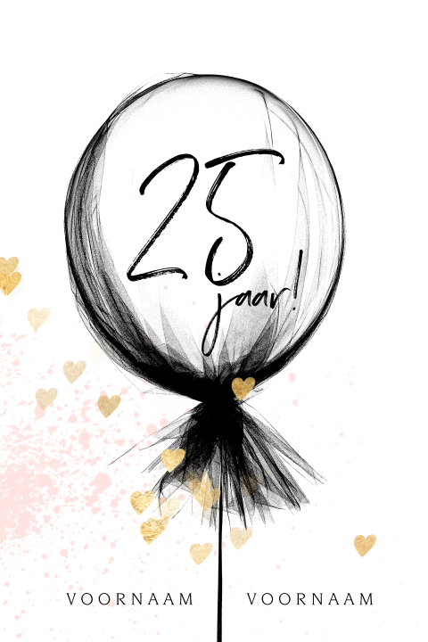Trendy jubileum uitnodiging 25 jaar ballon