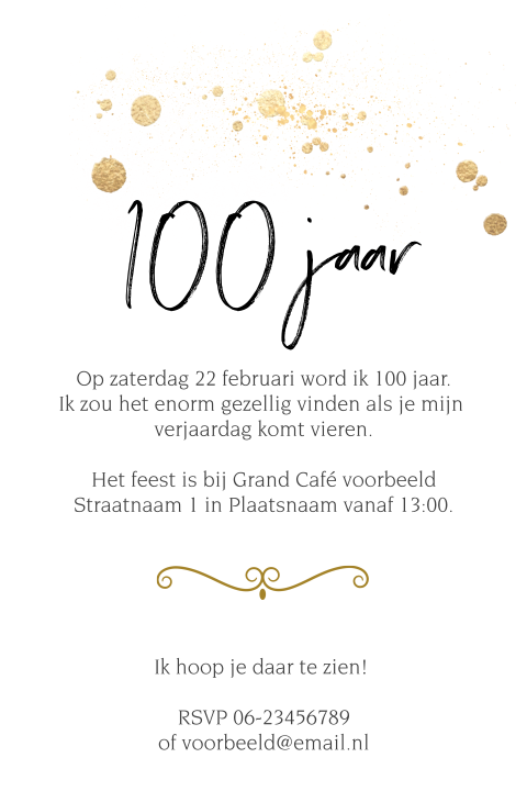 Trendy Verjaardag uitnodigingskaart 100 jaar ballon
