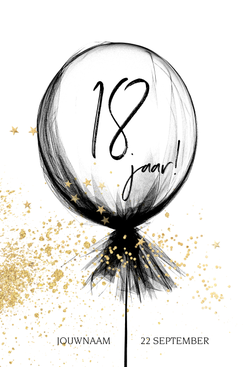 Trendy Verjaardag uitnodigingskaart 18 jaar ballon