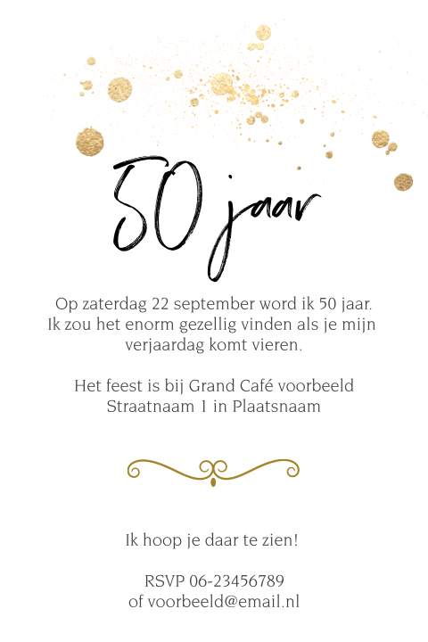Trendy Verjaardag uitnodigingskaart 50 jaar ballon