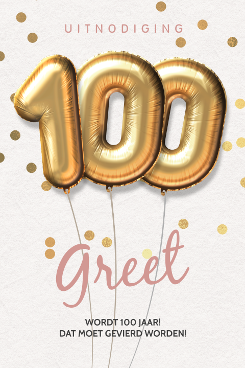Uitnodiging 100 jaar ballonnen