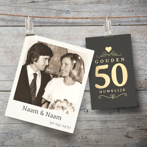 Uitnodiging 50 jaar getrouwd hout
