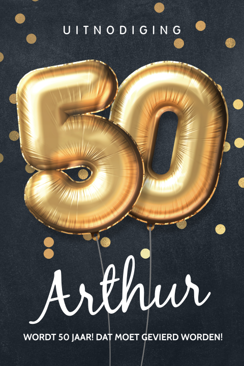 Uitnodiging 50ste verjaardag ballonnen