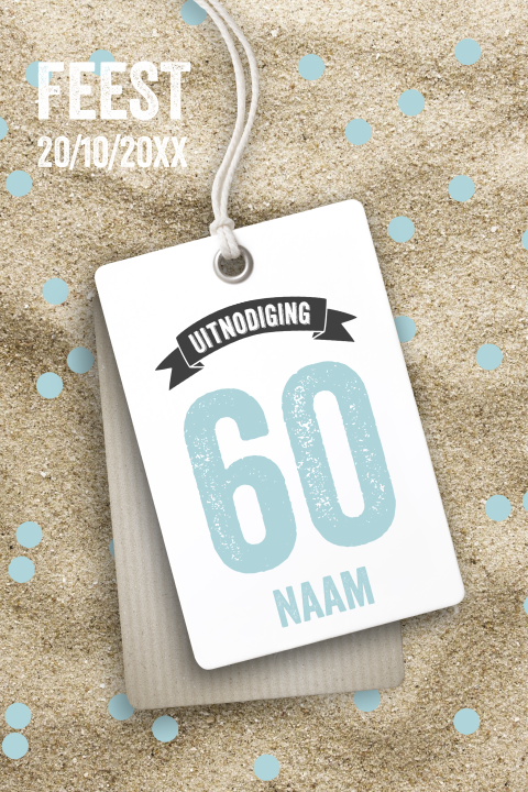 Uitnodiging 60 jaar verjaardag strandfeest label