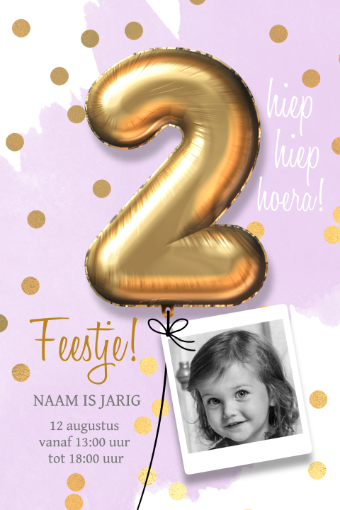 Uitnodiging verjaardagsfeestje 2 jaar meisje