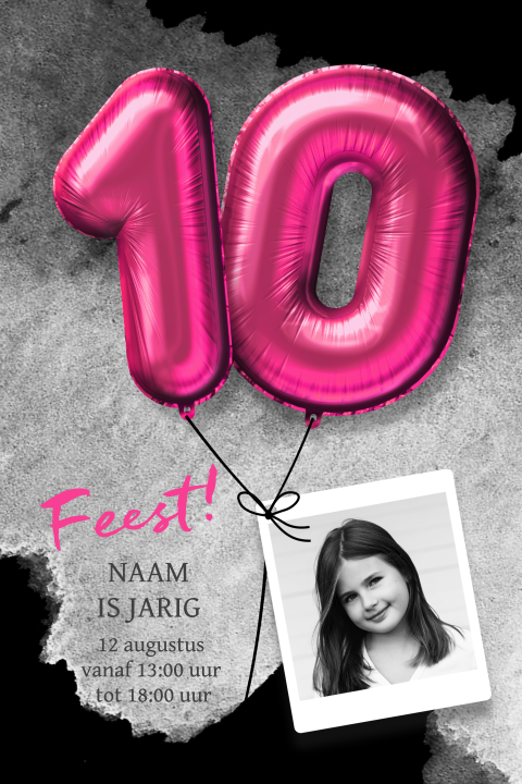Verjaardag uitnodiging kinderfeestje meisje 10 jaar