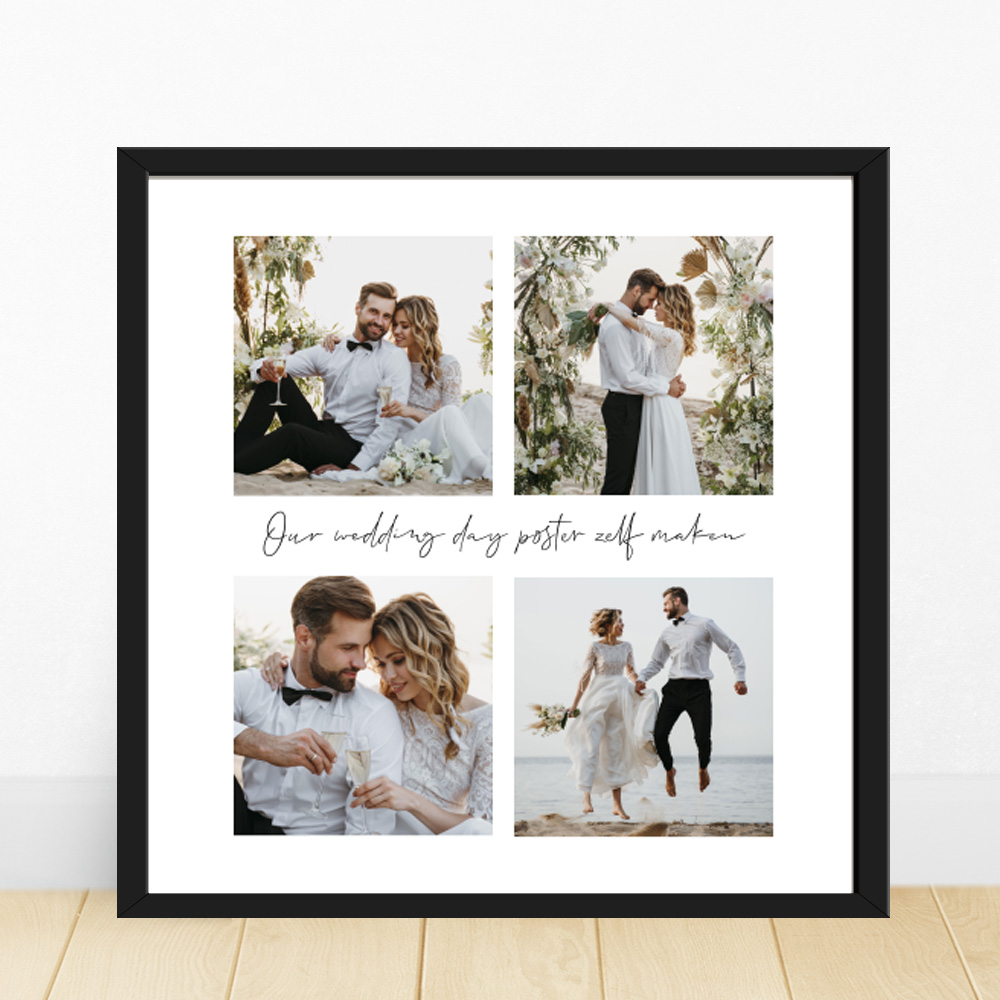 Foto poster collage trouwposter maken bruiloft huwelijk