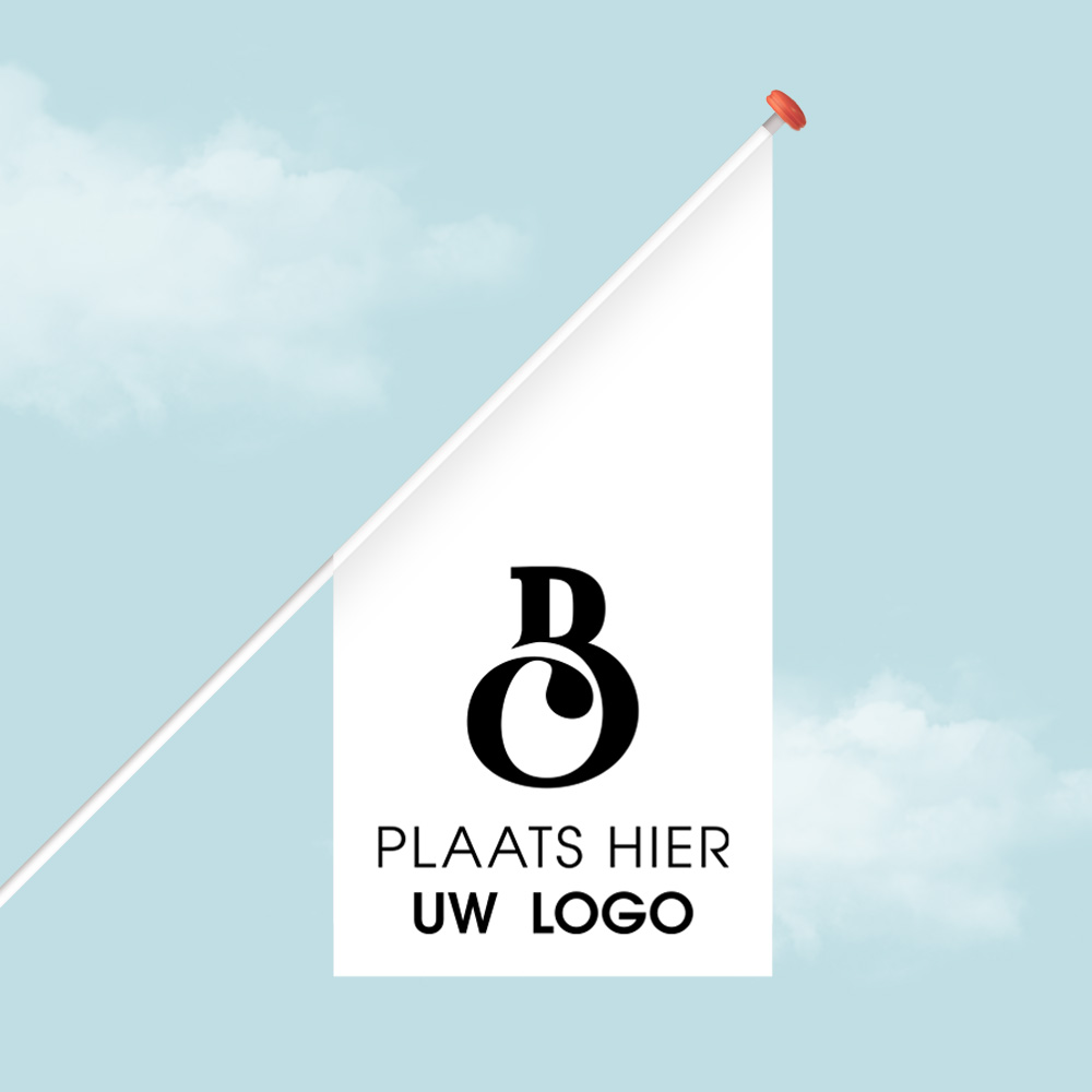 Vlag met logo bedrukken Kioskvlag 50x50x100 cm zelf ontwerpen
