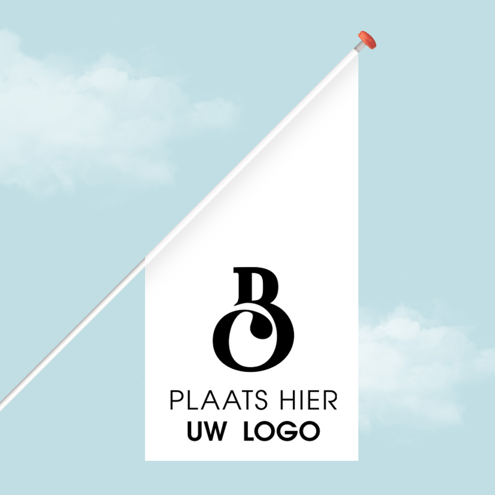Vlag met eigen logo ontwerp bedrukken Kioskvlag 60x60x120 cm groot