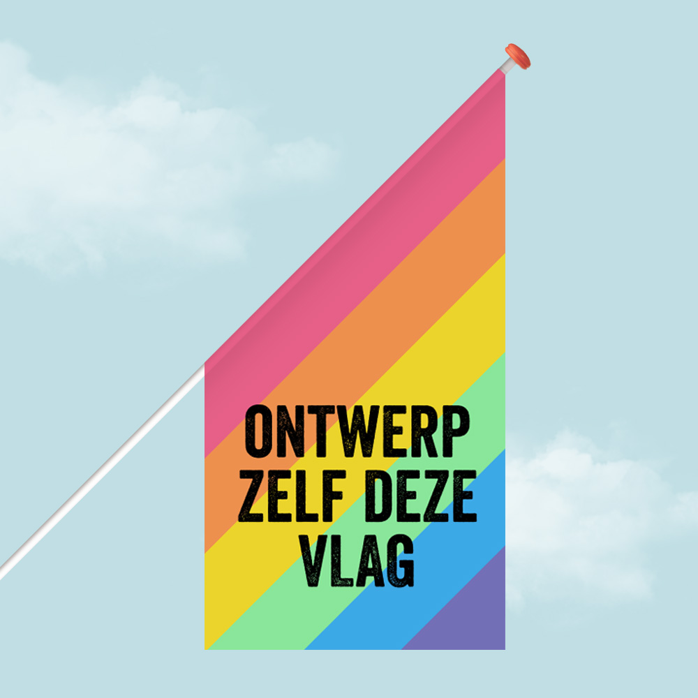 Regenboog vlag maken en bedrukken kioskvlag 60X60X120 cm