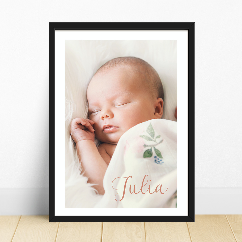 Geboorte poster babykamer met foto maken
