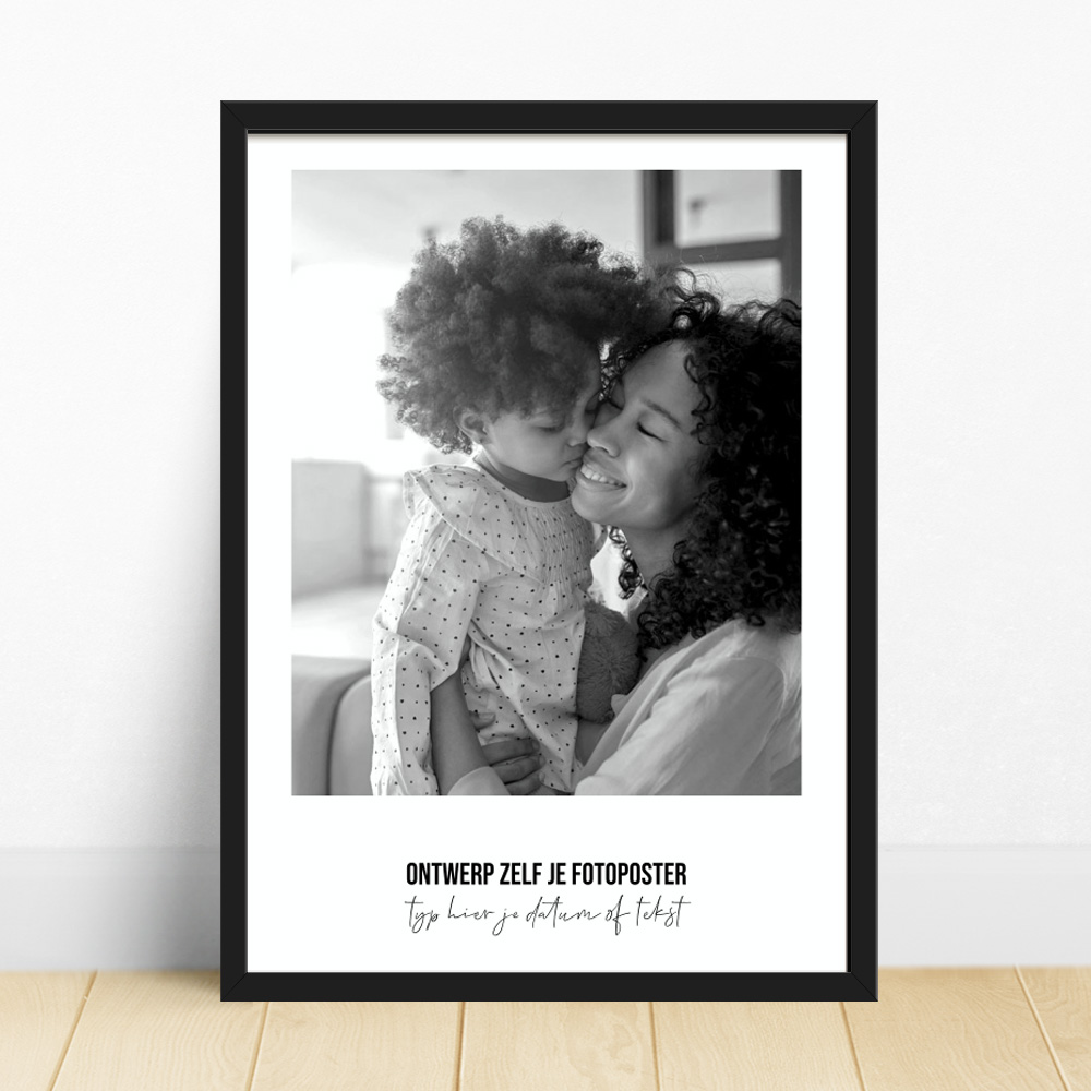 Zwart wit poster met foto online zelf maken en laten drukken