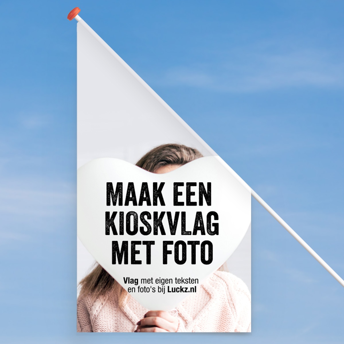 Vlag met foto ontwerpen Kioskvlag 60x60x120 cm