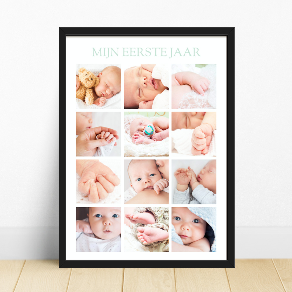 Baby foto poster mijn eerste jaar collage