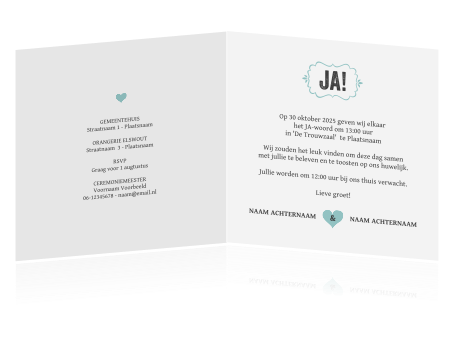 Wij Gaan Trouwen Typografie Kaart Mint