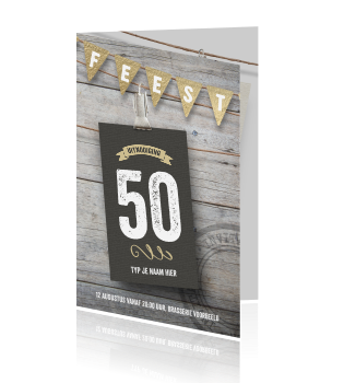 Spiksplinternieuw 50 jaar verjaardag uitnodiging feest YU-28