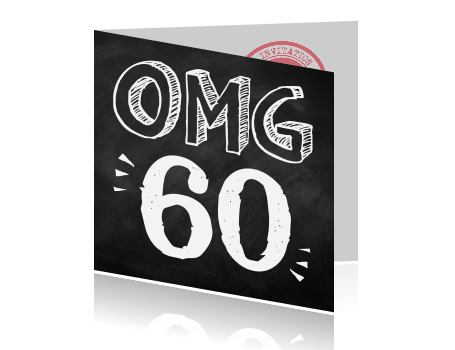 Verbazingwekkend OMG 60 jaar grappige uitnodiging GO-42