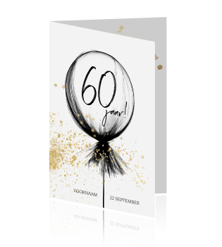Hedendaags Trendy Verjaardag uitnodigingskaart 60 jaar ballon IJ-37